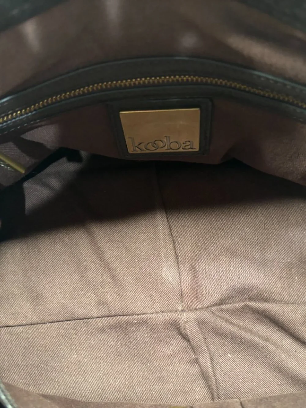 Kooba Brown Crushed Patent Handbag
